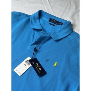 Polo Ralph‎ Lauren Men's Blue Short Sleeve Custom Slim Fit Polo Shirt XXL